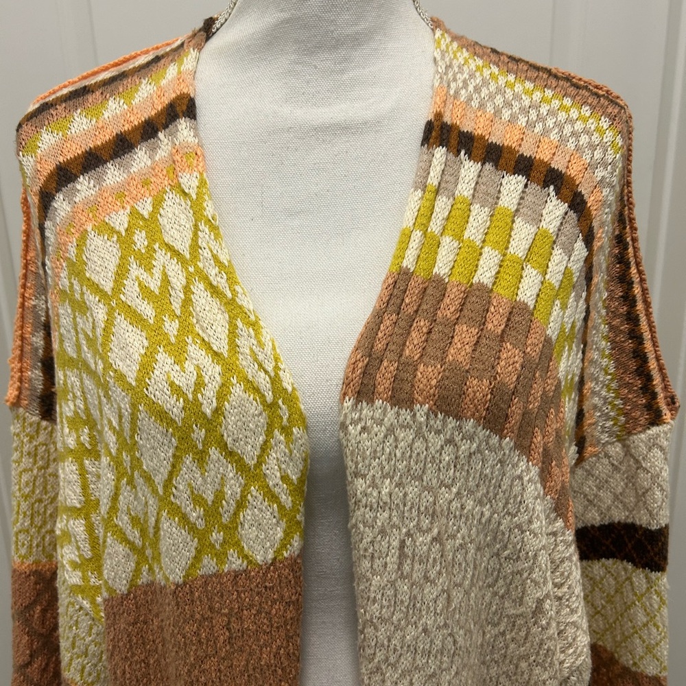 Free People Patchwork Long Open-Front Cardigan — … - image 2